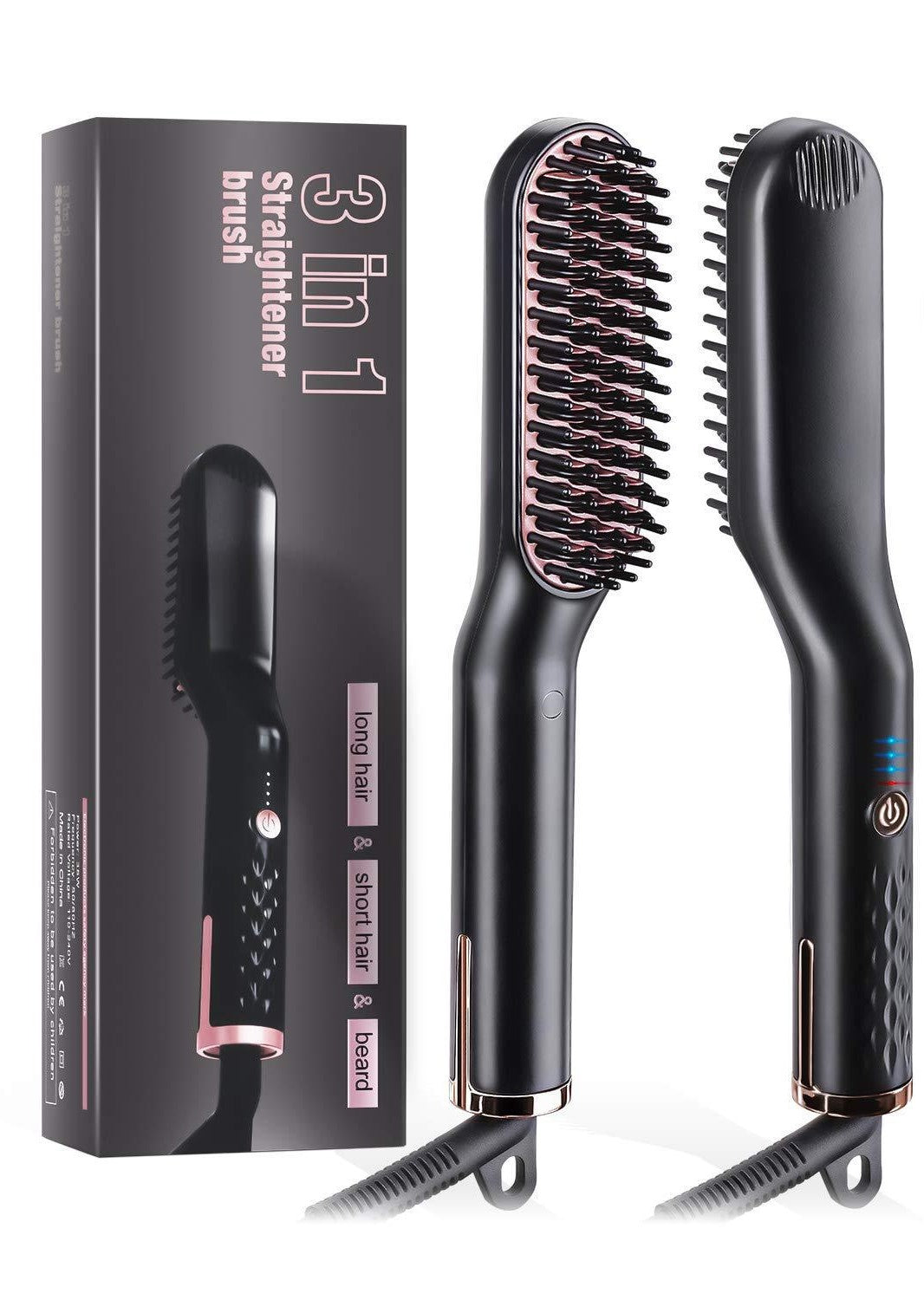 Unisex 3-in-1 Hair Styling & Straightening Brush