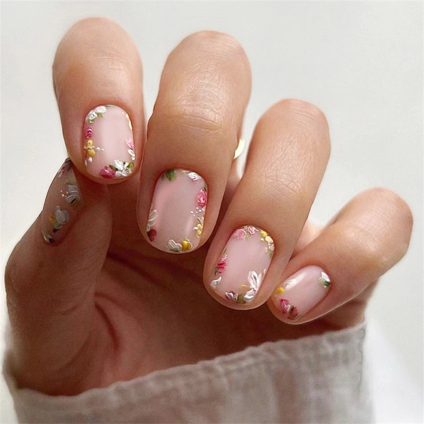 24 Pieces Of Premium Nails - The Beauty Blossoms