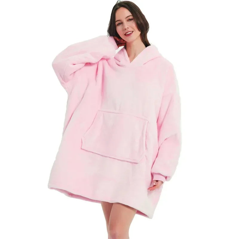 Warm Cozy Double-Fleece Wearable Blanket Hoodie - The Beauty Blossoms