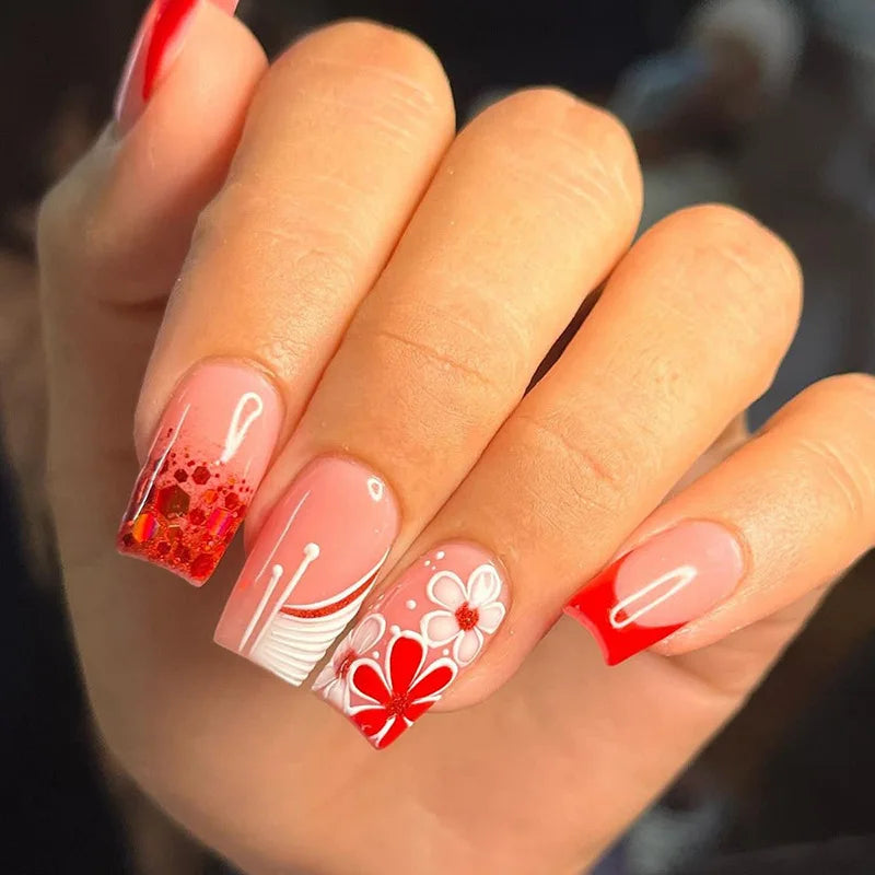 24 Pieces Of Premium Nails - The Beauty Blossoms