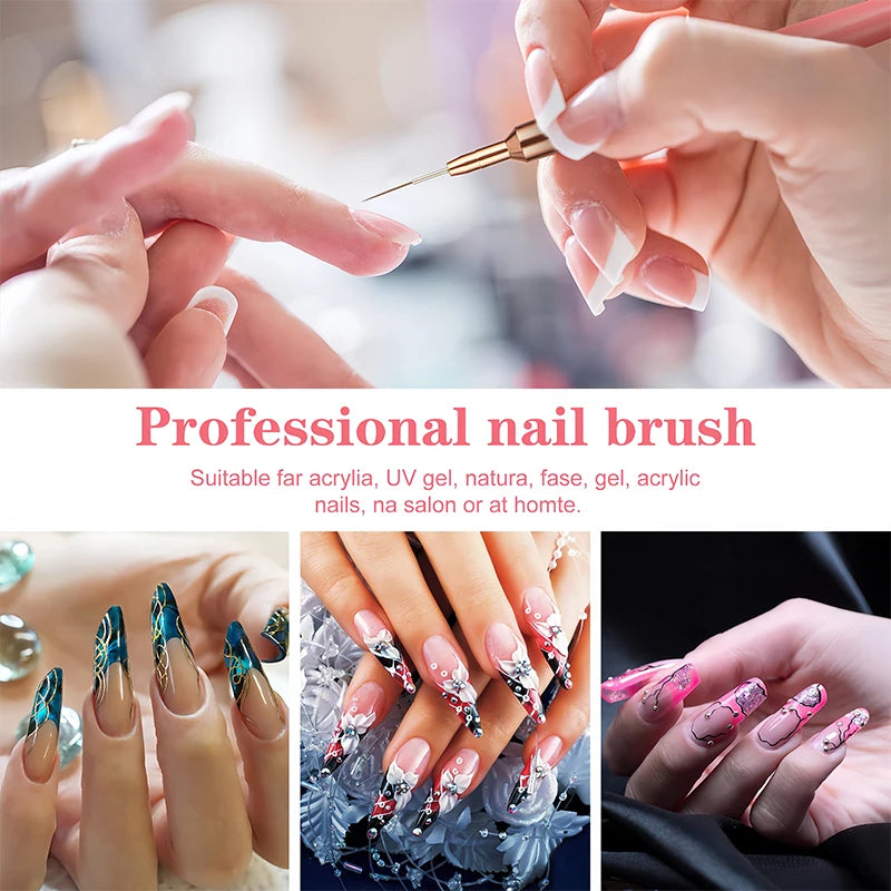 5pcs Nail Art Brush Set: Manicure Tool for Gel & Design - The Beauty Blossoms