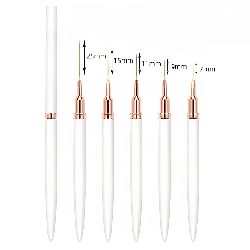 5pcs Nail Art Brush Set: Manicure Tool for Gel & Design - The Beauty Blossoms
