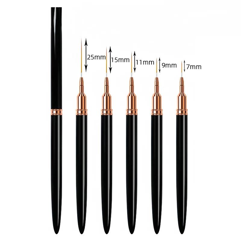 5pcs Nail Art Brush Set: Manicure Tool for Gel & Design - The Beauty Blossoms