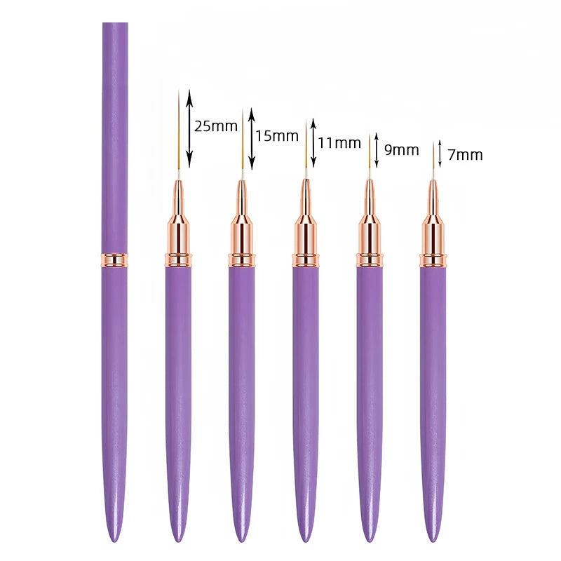 5pcs Nail Art Brush Set: Manicure Tool for Gel & Design - The Beauty Blossoms