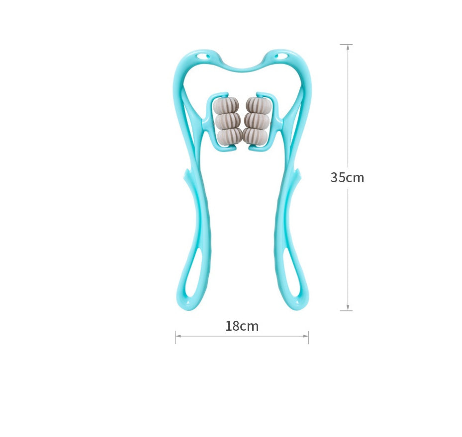 Six-Wheel Manual Neck Massager Roller for Pain Relief and Relaxation - The Beauty Blossoms