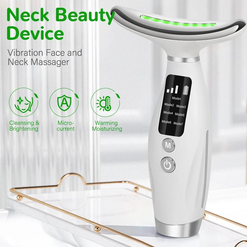 7 in 1 Face&Neck device with LED light therapy for clear, tight, glowing skin